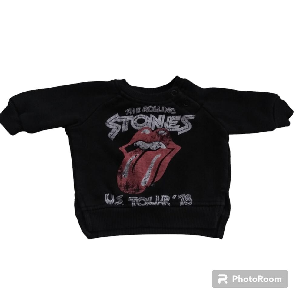 The Rolling Stones Baby Graphic Sweatshirt Tour 78 Black Size Newborn